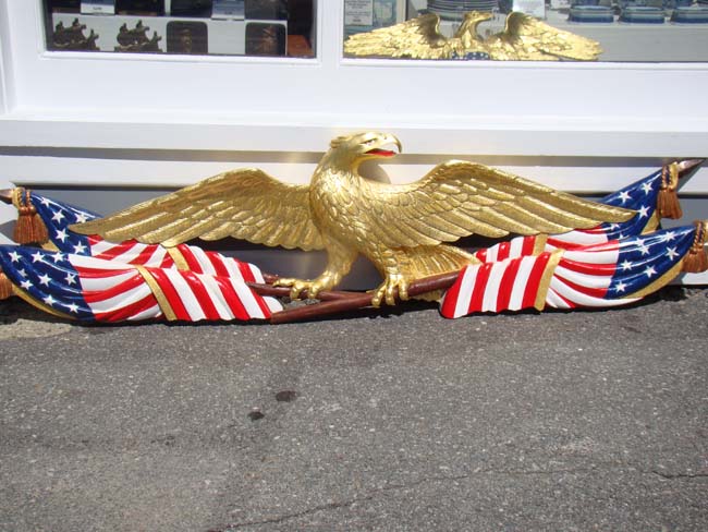 A Patriotic carved American Eagle with flag banners — image 2